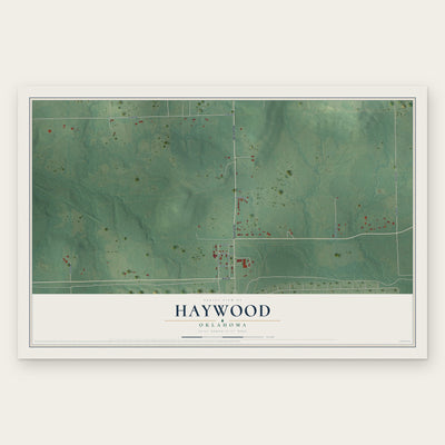 Haywood, Oklahoma map print, the full design