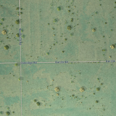 Second close-up of the map of Horntown, Oklahoma print showing more streets and buildings
