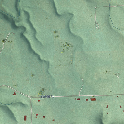 Close-up of the map of Iron Post, Oklahoma print showing street and building detail