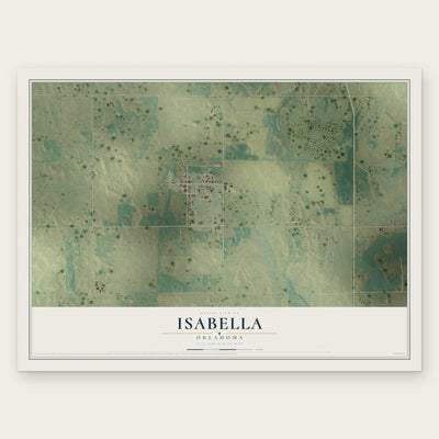 Isabella, Oklahoma map print, the full design