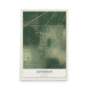 Map of Jefferson, Oklahoma, 12 x 18 inch unframed archival matte print