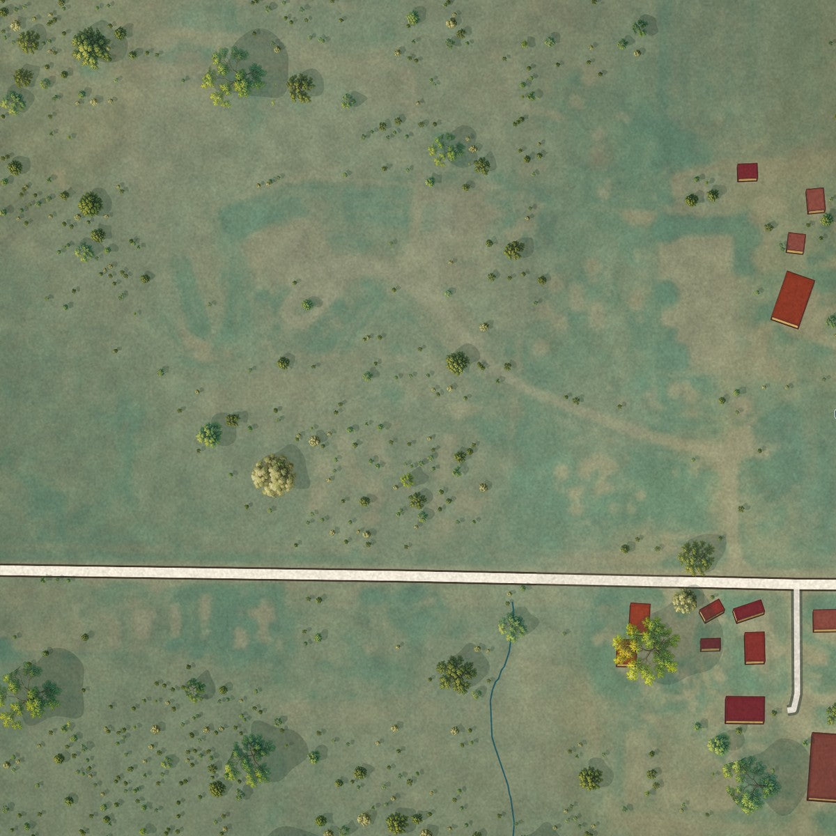 Second close-up of the map of Jet, Oklahoma print showing more streets and buildings
