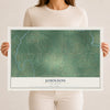 Map of Johnson, Oklahoma, 12 x 18 inch unframed archival matte print