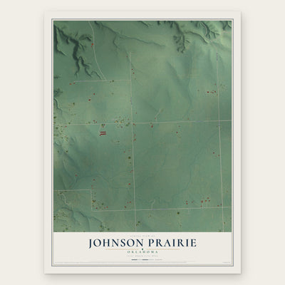 Johnson Prairie, Oklahoma map print, the full design