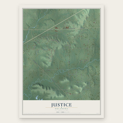 Justice, Oklahoma map print, the full design