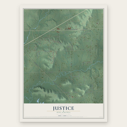 Justice, Oklahoma map print, the full design