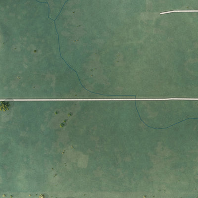 Second close-up of the map of Kendrick, Oklahoma print showing more streets and buildings