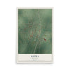 Map of Kiowa, Oklahoma, 12 x 18 inch unframed archival matte print