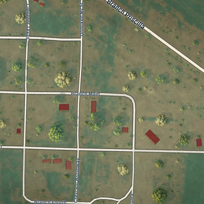 Close-up of the map of Knowles, Oklahoma print showing street and building detail