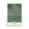 Map of Konawa, Oklahoma, 12 x 18 inch unframed archival matte print