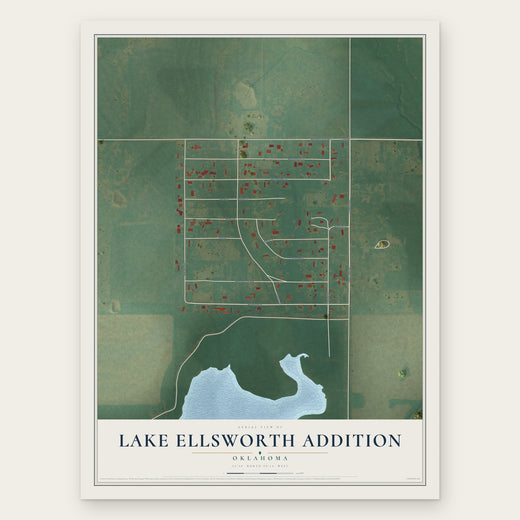 Lake Ellsworth Addition, Oklahoma map print, the full design