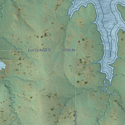 Second close-up of the map of Langston, Oklahoma print showing more streets and buildings