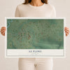 Map of Le Flore, Oklahoma, 12 x 18 inch unframed archival matte print