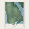 Lebanon, Oklahoma map print, the full design