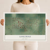 Map of Lone Wolf, Oklahoma, 12 x 18 inch unframed archival matte print