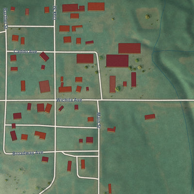 Close-up of the map of Lookeba, Oklahoma print showing street and building detail