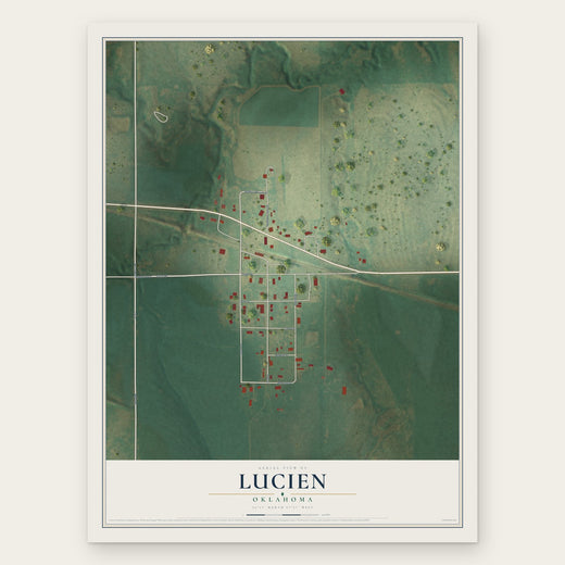 Lucien, Oklahoma map print, the full design