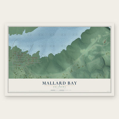 Mallard Bay, Oklahoma map print, the full design