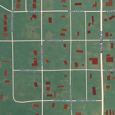 Close-up of the map of Marland, Oklahoma print showing street and building detail