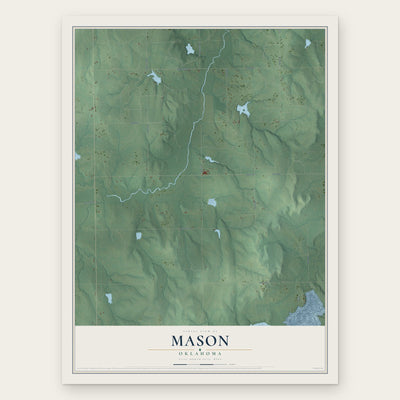 Mason, Oklahoma map print, the full design