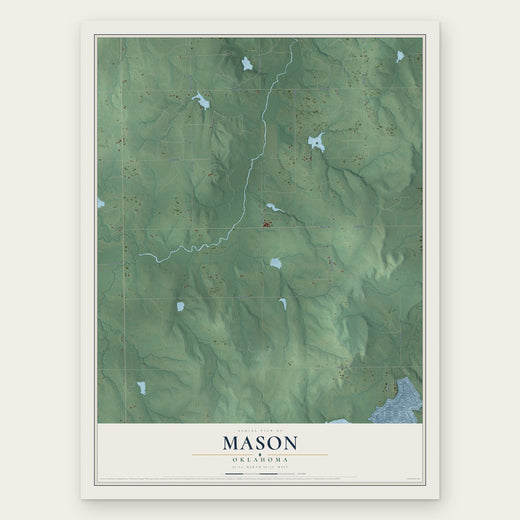 Mason, Oklahoma map print, the full design