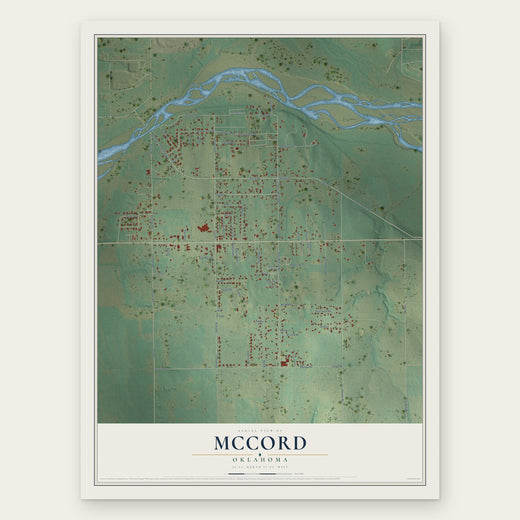 McCord, Oklahoma map print, the full design