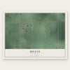Milfay, Oklahoma map print, the full design