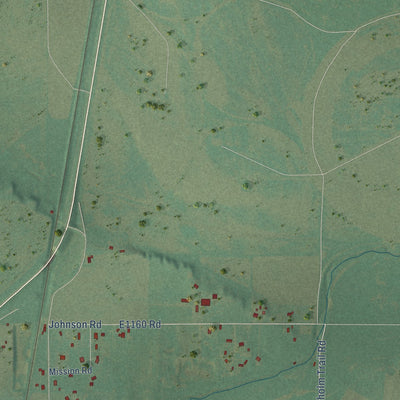 Second close-up of the map of Minco, Oklahoma print showing more streets and buildings