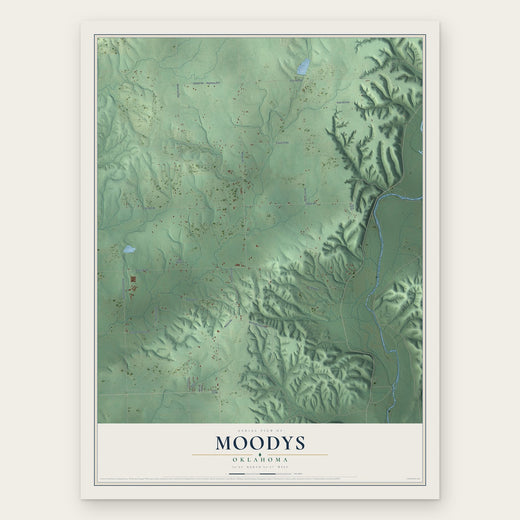Moodys, Oklahoma map print, the full design