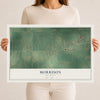 Map of Morrison, Oklahoma, 12 x 18 inch unframed archival matte print