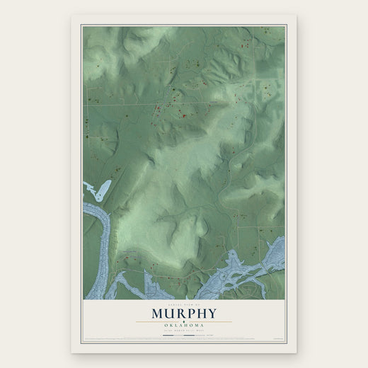 Murphy, Oklahoma map print, the full design
