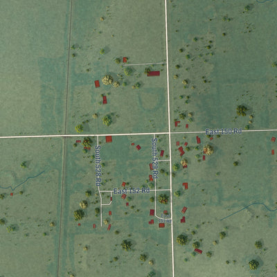 Close-up of the map of Narcissa, Oklahoma print showing street and building detail