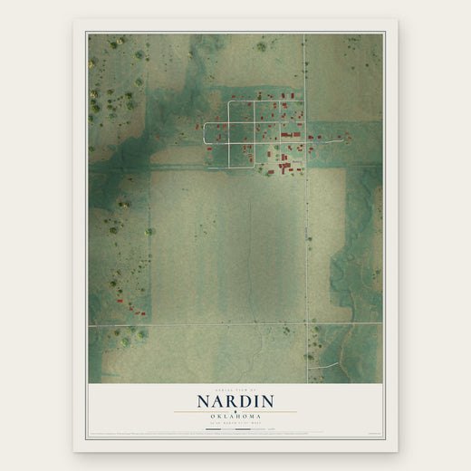 Nardin, Oklahoma map print, the full design
