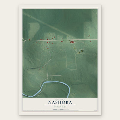 Nashoba, Oklahoma map print, the full design