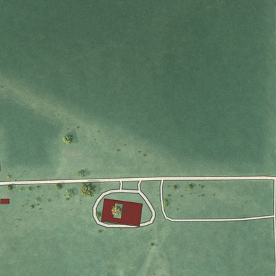 Close-up of the map of Nashoba, Oklahoma print showing street and building detail
