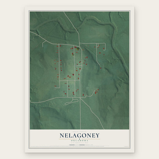 Nelagoney, Oklahoma map print, the full design