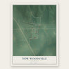 New Woodville, Oklahoma map print, the full design