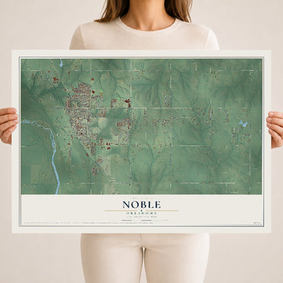Map of Noble, Oklahoma, 18 x 24 inch unframed archival matte print