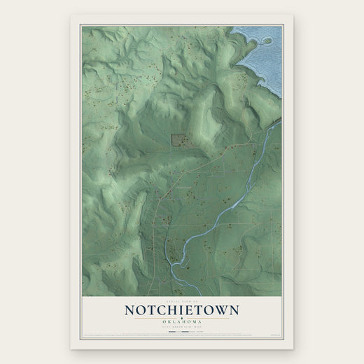 Notchietown, Oklahoma map print, the full design