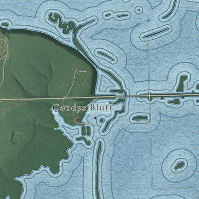 Second close-up of the map of Nowata, Oklahoma print showing more streets and buildings