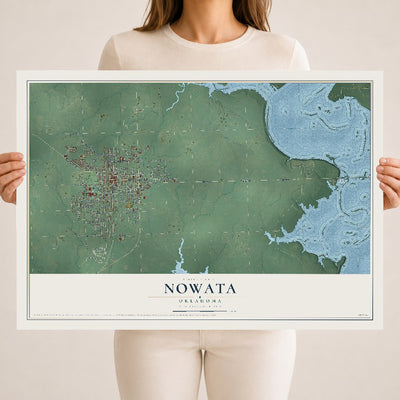 Map of Nowata, Oklahoma, 18 x 24 inch unframed archival matte print