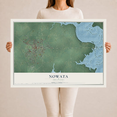 Map of Nowata, Oklahoma, 24 x 36 inch unframed archival matte print