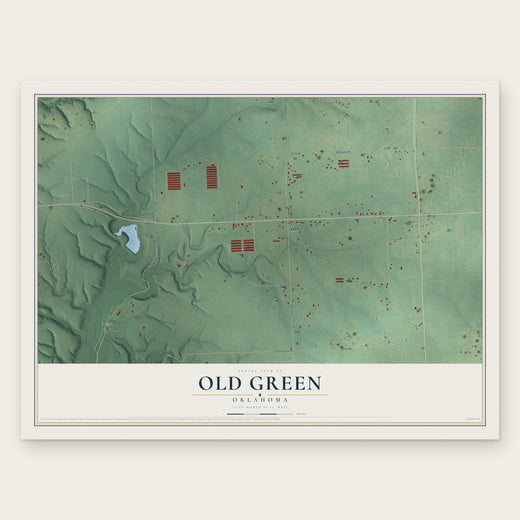 Old Green, Oklahoma map print, the full design