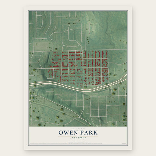 Owen Park, Oklahoma map print, the full design