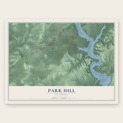 Park Hill, Oklahoma map print, the full design