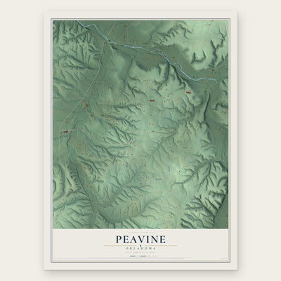 Peavine, Oklahoma map print, the full design