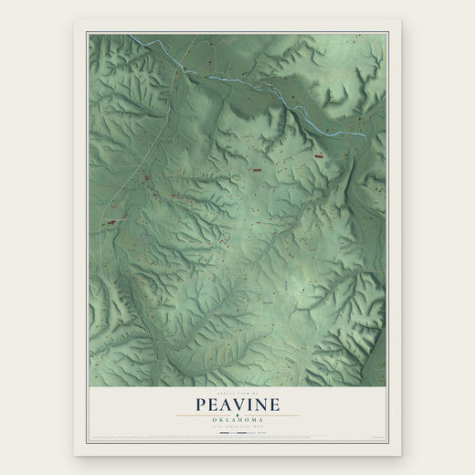 Peavine, Oklahoma map print, the full design