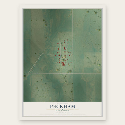 Peckham, Oklahoma map print, the full design