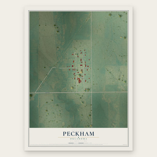 Peckham, Oklahoma map print, the full design
