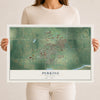 Map of Perkins, Oklahoma, 12 x 18 inch unframed archival matte print